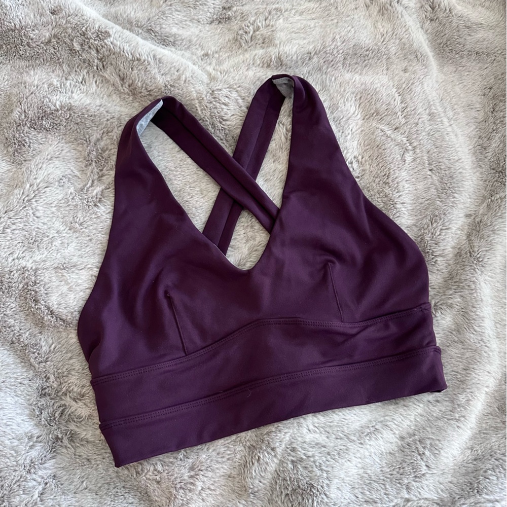 Born Primitive Double Cross Sports Bra • Plum
